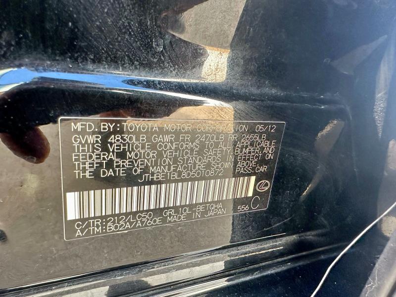 JTHBE1BL8D5010872 - 2013 LEXUS GS 350 黑色 照片 10