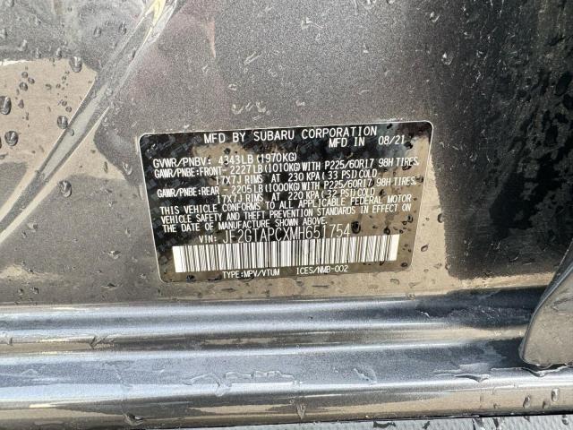 JF2GTAPCXMH651754 - 2021 SUBARU CROSSTREK PREMIUM ნაცრისფერი ფოტო 10