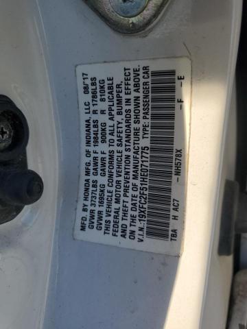 19XFC2F51HE071775 - 2017 HONDA CIVIC LX WHITE photo 12