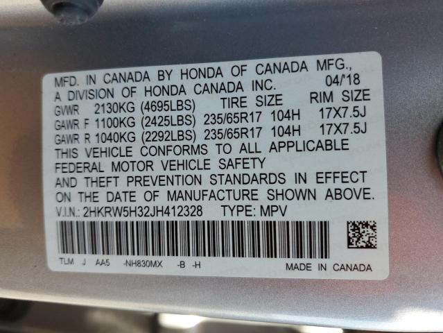 2HKRW5H32JH412328 - 2018 HONDA CR-V LX ვერცხლისფერი ფოტო 13