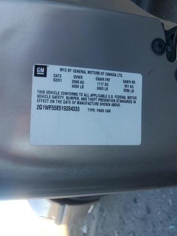 2G1WF55E519284333 - 2001 CHEVROLET IMPALA TAN photo 12