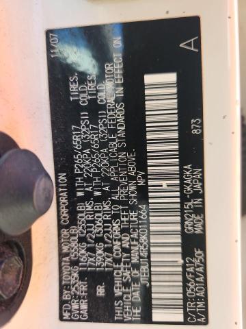 JTEBU14R58K011664 - 2008 TOYOTA 4RUNNER SR5 WHITE photo 13