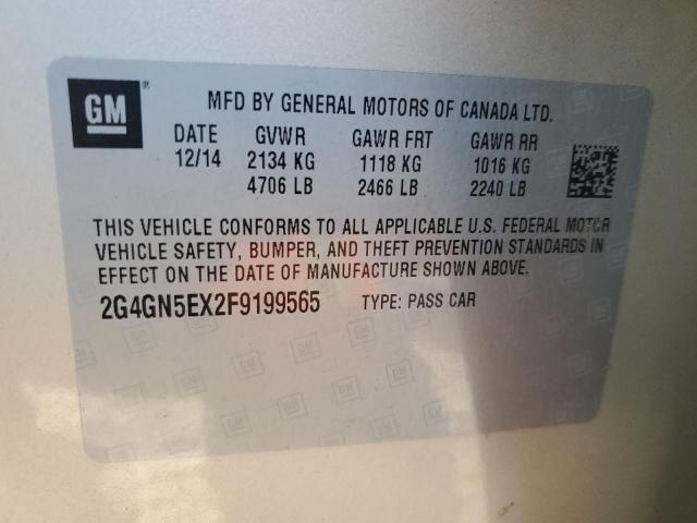 2G4GN5EX2F9199565 - 2015 BUICK REGAL PREMIUM BEIGE photo 12