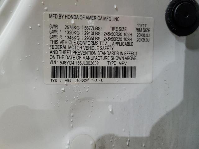 5J8YD4H56JL003632 - 2018 ACURA MDX TECHNOLOGY თეთრი ფოტო 14