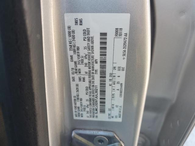 5LMCJ3D97JUL30211 - 2018 LINCOLN MKC RESERVE Srebrny zdjęcie 13