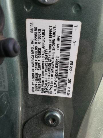 5J6YH28533L038813 - 2003 HONDA ELEMENT EX GREEN photo 13