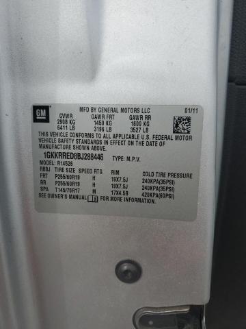 1GKKRRED8BJ288446 - 2011 GMC ACADIA SLT-1 SILVER photo 13