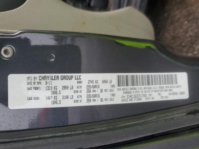 2C4RC1BG3CR117063 - 2012 CHRYSLER TOWN & COU TOURING GRAY photo 13