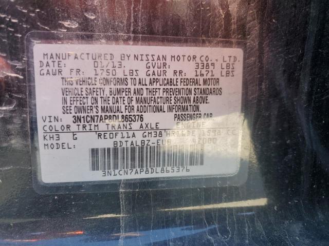 3N1CN7AP8DL865376 - 2013 NISSAN VERSA S Qara foto 12