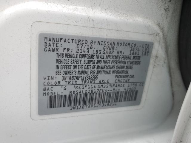 3N1AB7AP1JY348256 - 2018 NISSAN SENTRA S 白色 照片 12