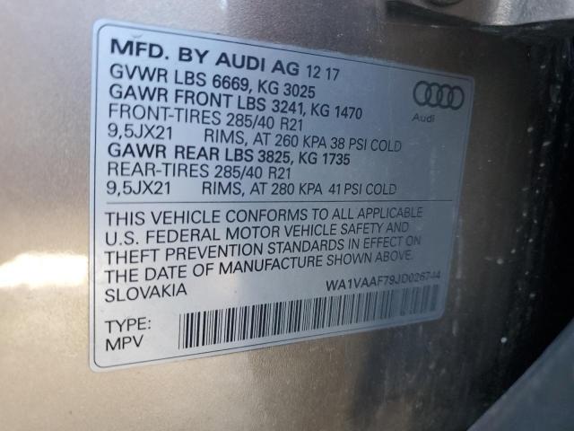 WA1VAAF79JD026744 - 2018 AUDI Q7 PRESTIGE 金色 照片 13