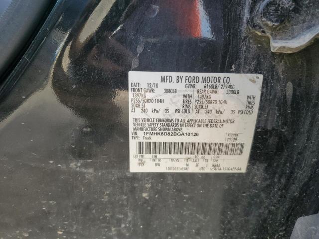 1FMHK8D82BGA10126 - 2011 FORD EXPLORER XLT BLACK photo 13