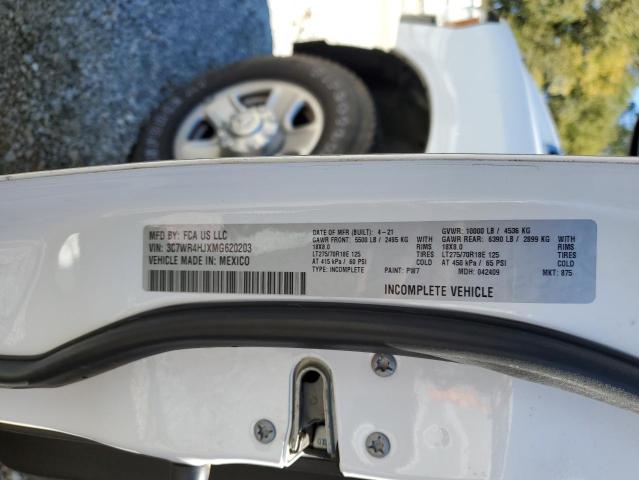 3C7WR4HJXMG620203 - 2021 RAM 2500 TRADESMAN WHITE photo 13