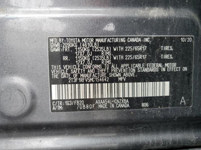 2T3F1RFV5MC154642 - 2021 TOYOTA RAV4 LE GRAY photo 13