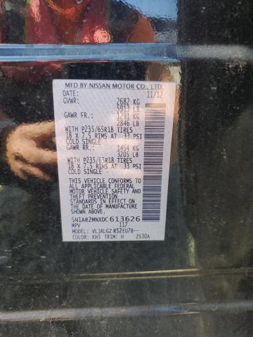 5N1AR2MNXDC613626 - 2013 NISSAN PATHFINDER S Черный фото 14