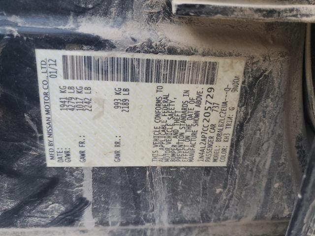 1N4AL2AP7CC205729 - 2012 NISSAN ALTIMA BASE Qara foto 12