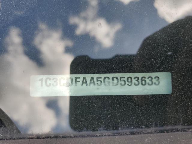 1C3CDFAA5GD593633 - 2016 DODGE DART SE BLACK photo 12