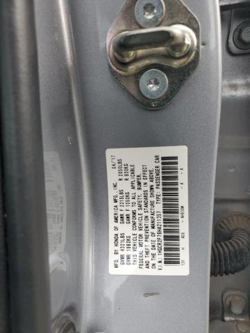 1HGCR2F76HA211357 - 2017 HONDA ACCORD EX 银色 照片 12