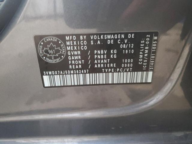 3VWDX7AJ5DM362497 - 2013 VOLKSWAGEN JETTA SE GRAY photo 12