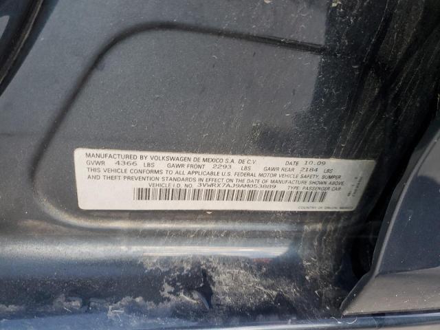 3VWRX7AJ9AM053889 - 2010 VOLKSWAGEN JETTA SE ლურჯი ფოტო 12