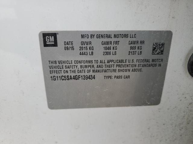 1G11C5SA4GF139434 - 2016 CHEVROLET MALIBU LIM LT 白色 照片 12