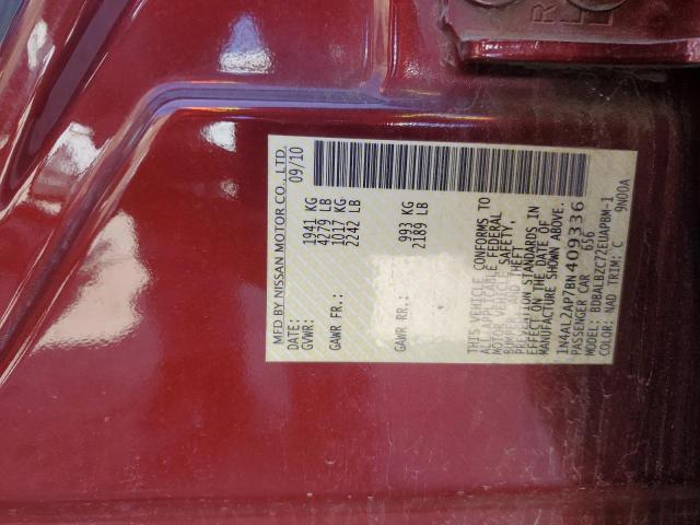 1N4AL2AP7BN409336 - 2011 NISSAN ALTIMA BASE 红色 照片 13