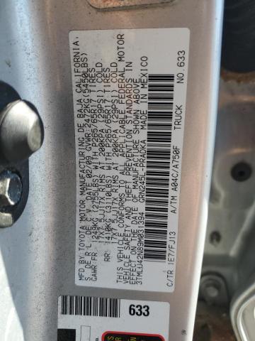 3TMLU42N89M031394 - 2009 TOYOTA TACOMA DOUBLE CAB ვერცხლისფერი ფოტო 12