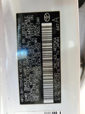 JTDBU4EE4AJ087552 - 2010 TOYOTA COROLLA BASE Ақ фото 12