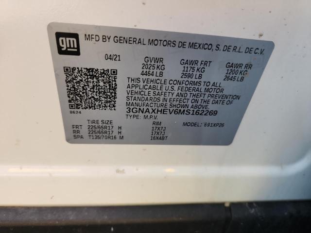3GNAXHEV6MS162269 - 2021 CHEVROLET EQUINOX LS Սպիտակ լուսանկար 13