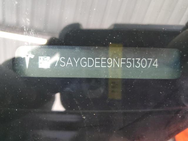 7SAYGDEE9NF513074 - 2022 TESLA MODEL Y GRAY photo 13