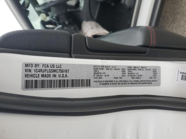 1C4RJFLG5MC756167 - 2021 JEEP GRAND CHER TRAILHAWK თეთრი ფოტო 13