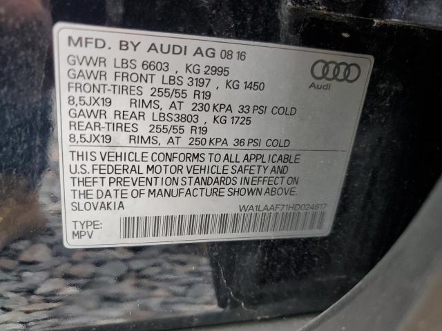 WA1LAAF71HD024617 - 2017 AUDI Q7 PREMIUM PLUS 黑色 照片 13