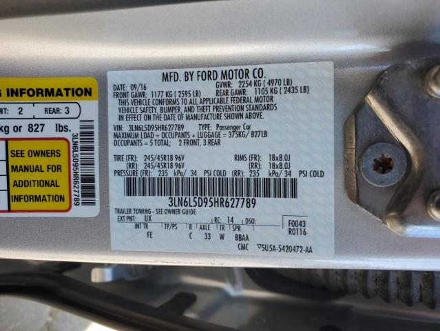 3LN6L5D95HR627789 - 2017 LINCOLN MKZ SELECT Silber Foto 12