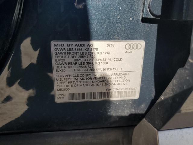 WA1CNAFY1J2144027 - 2018 AUDI Q5 PRESTIGE BLUE photo 14