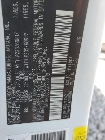 5TDYK3DC0GS763419 - 2016 TOYOTA SIENNA XLE 白色 照片 14