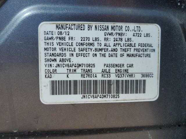 JN1CV6AP4DM710825 - 2013 INFINITI G37 BASE GRAY photo 12