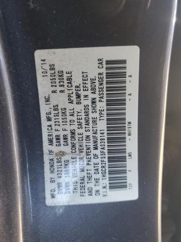 1HGCR2F55FA039141 - 2015 HONDA ACCORD SPORT رمادي صورة 12