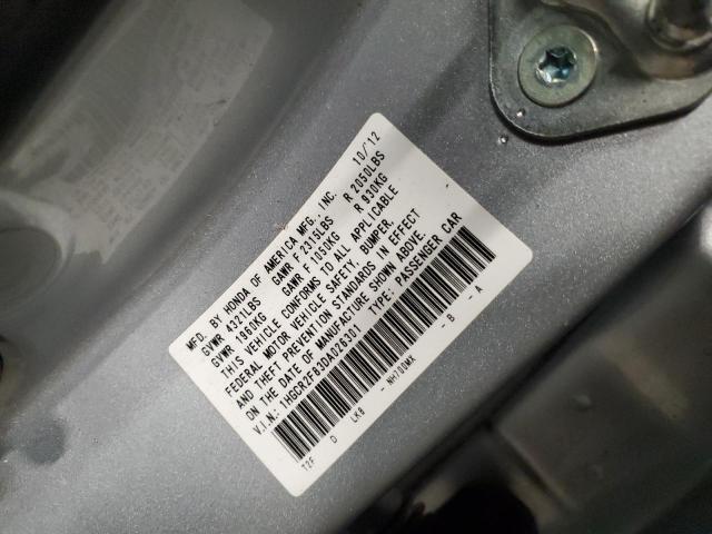 1HGCR2F83DA026301 - 2013 HONDA ACCORD EXL ვერცხლისფერი ფოტო 12