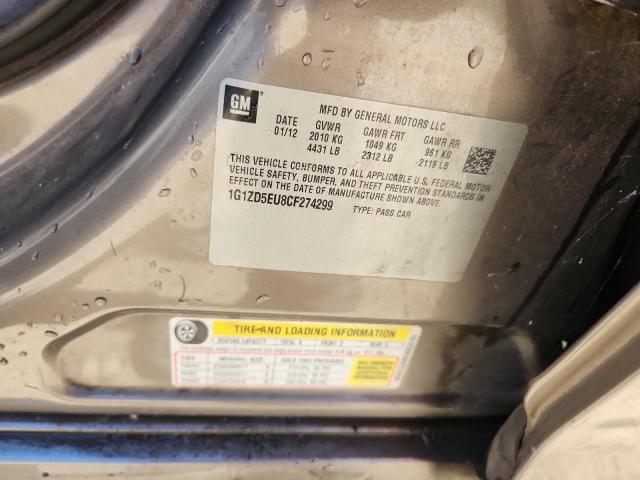 1G1ZD5EU8CF274299 - 2012 CHEVROLET MALIBU 2LT BROWN photo 12