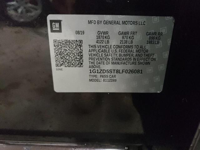 1G1ZD5ST8LF026081 - 2020 CHEVROLET MALIBU LT MAROON photo 12