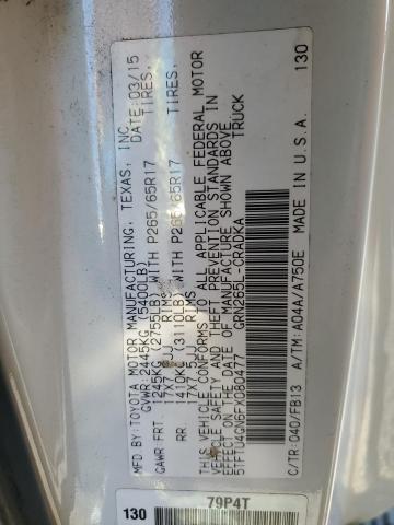 5TFTU4GN6FX080477 - 2015 TOYOTA TACOMA PRERUNNER ACCESS CAB WHITE photo 12