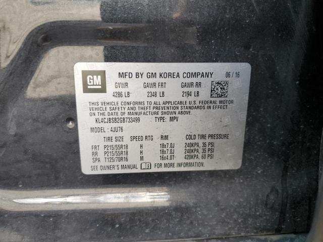 KL4CJBSB2GB733499 - 2016 BUICK ENCORE CONVENIENCE 石墨色 照片 12