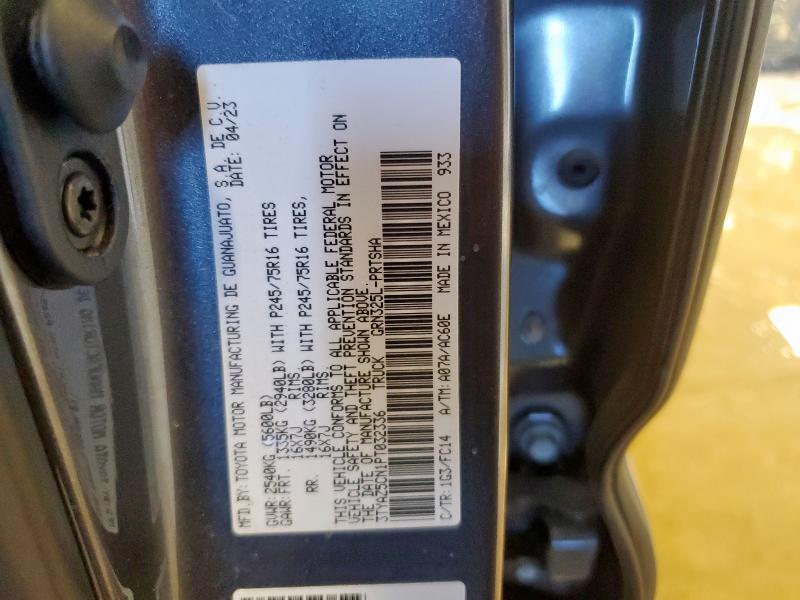 3TYAZ5CN1PT032336 - 2023 TOYOTA TACOMA DOUBLE CAB GRAY photo 13