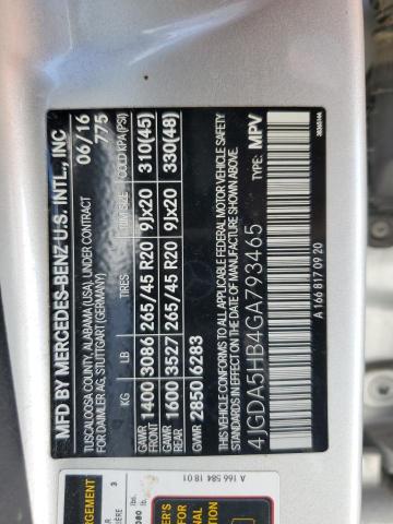 4JGDA5HB4GA793465 - 2016 MERCEDES-BENZ GLE 350 4MATIC SILVER photo 13