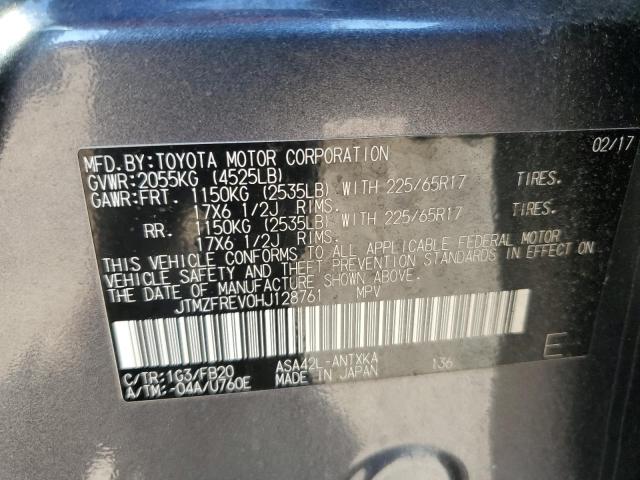 JTMZFREV0HJ128761 - 2017 TOYOTA RAV4 LE GRAY photo 14