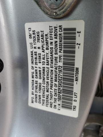 19XFB2F5XDE271972 - 2013 HONDA CIVIC LX Күміс фото 12