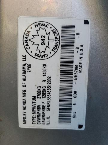 5FNRL38646B512802 - 2006 HONDA ODYSSEY EXL Gümüş foto 13