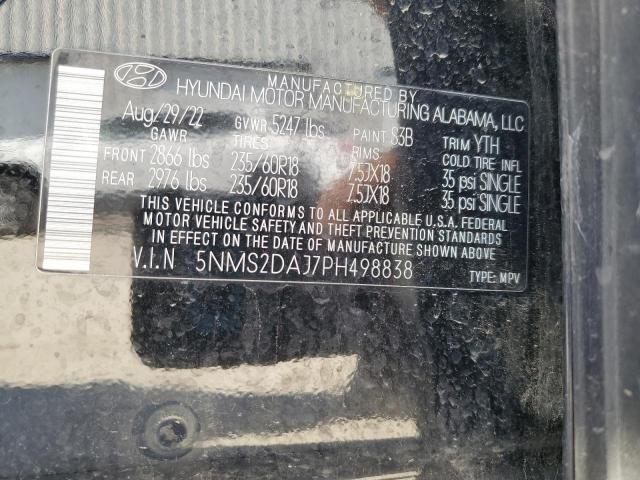 5NMS2DAJ7PH498838 - 2023 HYUNDAI SANTA FE SEL Schwarz Foto 13