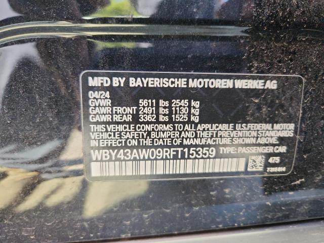 WBY43AW09RFT15359 - 2024 BMW I4 EDRIVE 35 CHARCOAL photo 12