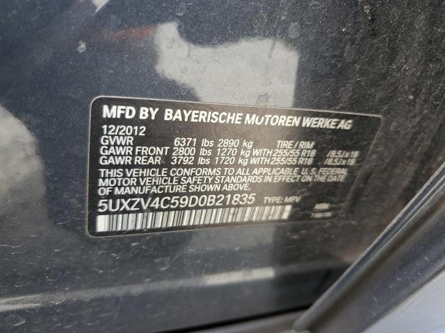 5UXZV4C59D0B21835 - 2013 BMW X5 XDRIVE35I GRAY photo 13